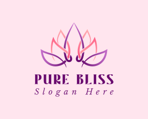 Lotus Flower Gradient logo design