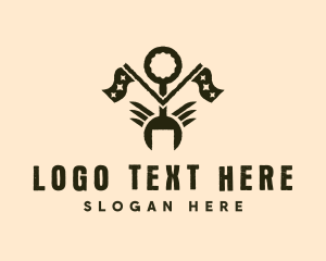 Flag - Mechanic Wrench Flag logo design