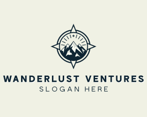 Mountain Travel Compass logo design