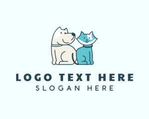 Dog & Cat Animal Vet logo design