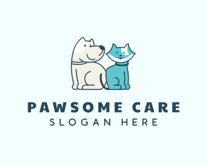 Dog & Cat Animal Vet logo design