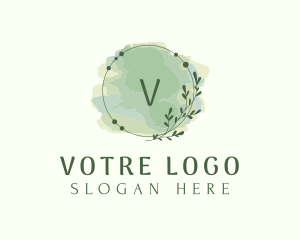 Watercolor Leaf Paint Logo
