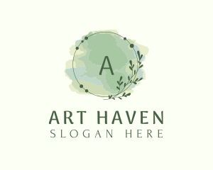 Watercolor Leaf Paint logo design