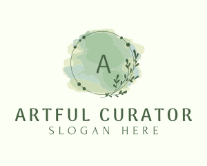 Watercolor Leaf Paint logo design