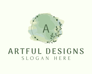 Watercolor Leaf Paint logo design