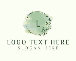 Salon - Watercolor Leaf Paint logo design