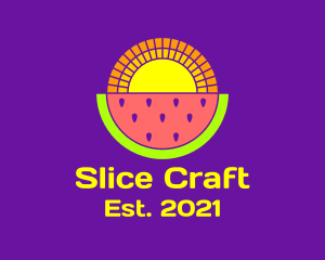 Sliced - Colorful Watermelon Sun logo design