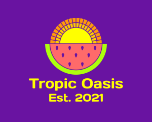 Tropic - Colorful Watermelon Sun logo design