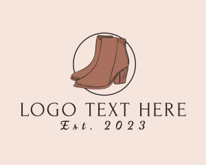 Footwear - Ladies Ankle Boots Shoes logo design