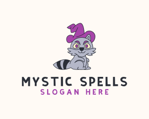 Witch - Raccoon Witch Animal logo design