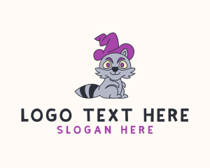 Magician - Raccoon Witch Animal logo design