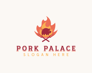 Pork - Pork Flame Barbecue logo design