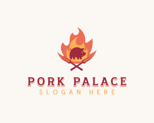 Pork Flame Barbecue logo design