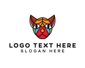 Pet Shop - Mosaic Sphynx Cat logo design