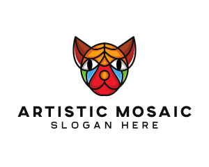 Mosaic - Mosaic Sphynx Cat logo design