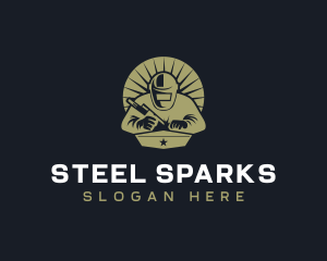 Welder - Industrial Welder Ironworks logo design