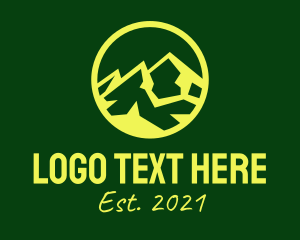Campsite - Yellow Mountain Peak logo design