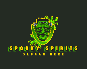 Halloween Splatter Frankenstein logo design