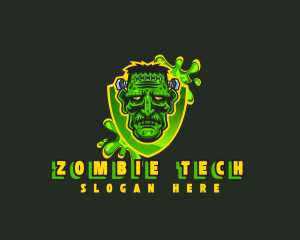 Zombie - Halloween Splatter Frankenstein logo design
