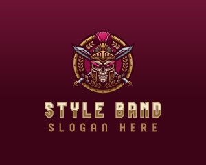 Spartan Skull Sword logo design