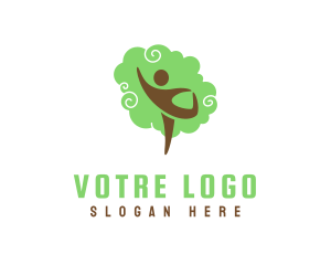 Yoga Center - Human Zen Tree logo design
