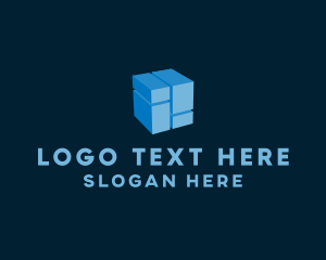 Professional - Blue Cyber Cube logo design