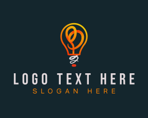 Light Bulb - Power Light Bulb Lettermark logo design