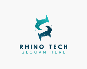 Rhino - Horn Rhino Wildlife logo design