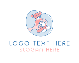 Letter Abc - Hug Teddy Bear logo design