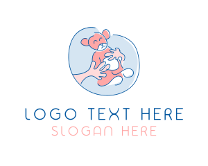 Little - Hug Teddy Bear logo design