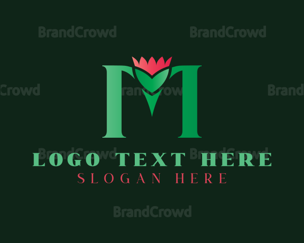 Elegant Floral Letter M Logo