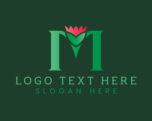Interior - Elegant Floral Letter M logo design