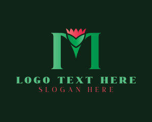 Elegant Floral Letter M logo design