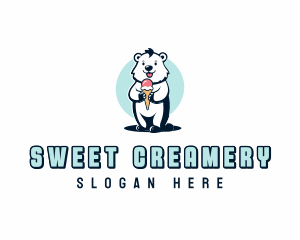 Gelato Polar Bear logo design