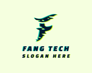 Tech Glitch Letter F logo design