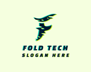 Tech Glitch Letter F logo design