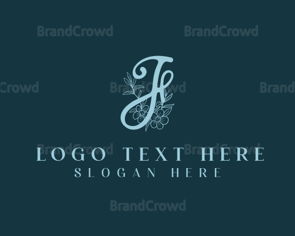 Organic Flower Letter J Logo