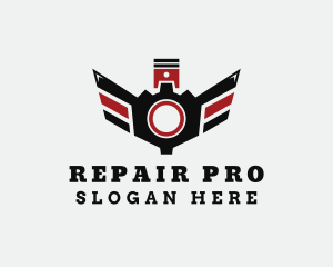 Engine Repair Piston Wings  logo design