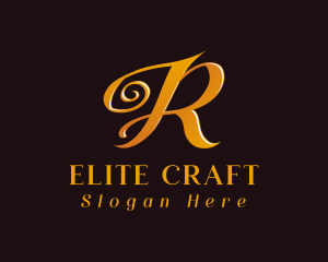 High Quality - Golden Letter R Luxury Business logo design