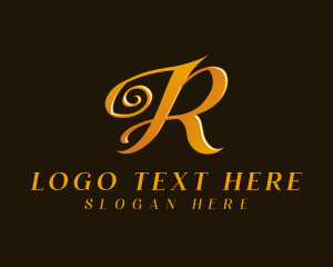 Gold - Luxury Fashion Letter R logo design