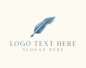 Publishing - Elegant Feather Pen logo design