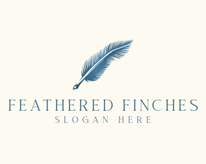 Elegant Feather Pen logo design