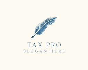 Tax - Elegant Feather Pen logo design