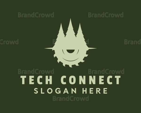 Tree Circular Saw Forest Logo