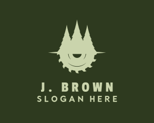 Woodworker - Tree Circular Saw Forest logo design