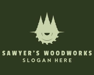 Sawyer - Tree Circular Saw Forest logo design