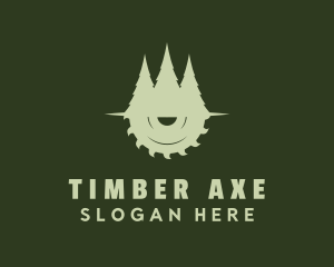 Tree Circular Saw Forest logo design