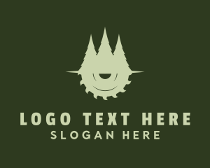 Tree Circular Saw Forest Logo