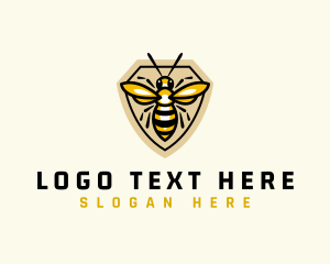 Bee Insect Shield Logo