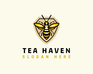 Bee Insect Shield logo design